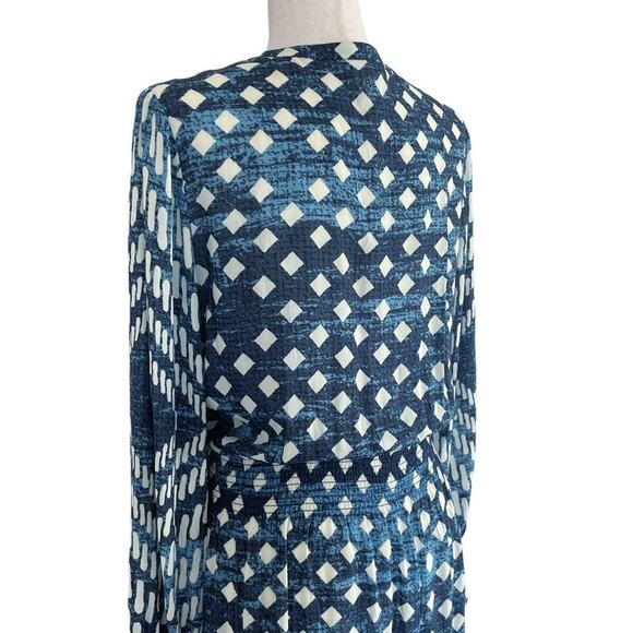 JOHNNY WAS Ciaga Mixed-Print Maxi Coverup Dress Blue Floral Geometric Size S - Picture 8 of 11